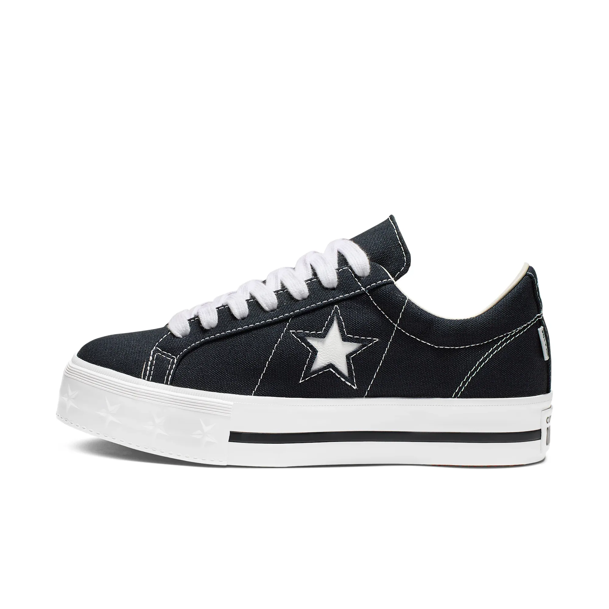 One Star Platform Canvas Star Low Top